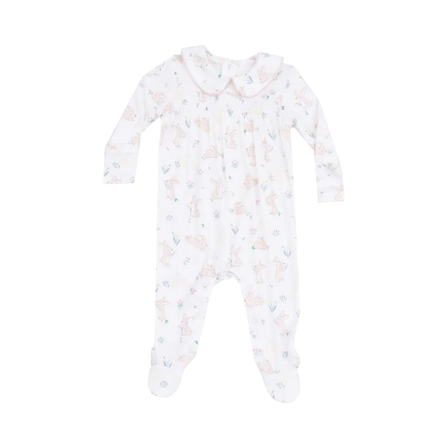 Smocked Peter Pan Collar Footie | Bunny & Duck