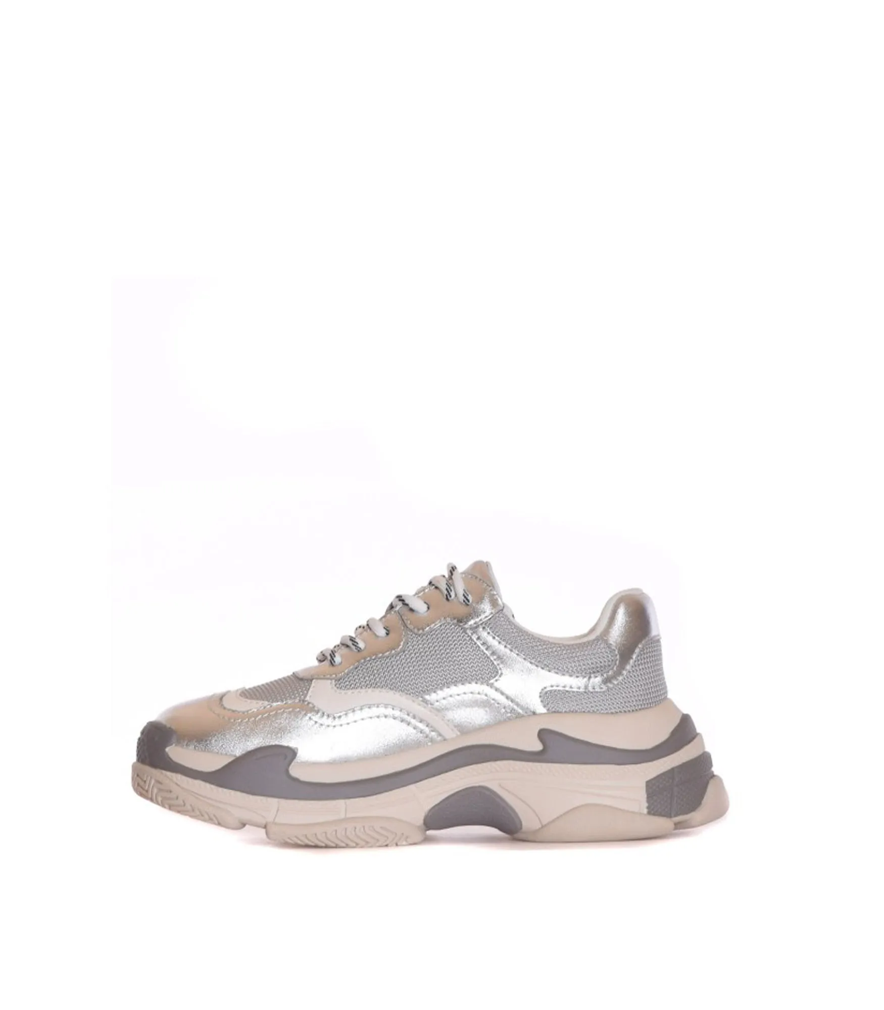 Sneaker Allacciata A Fondo Alto Pelle