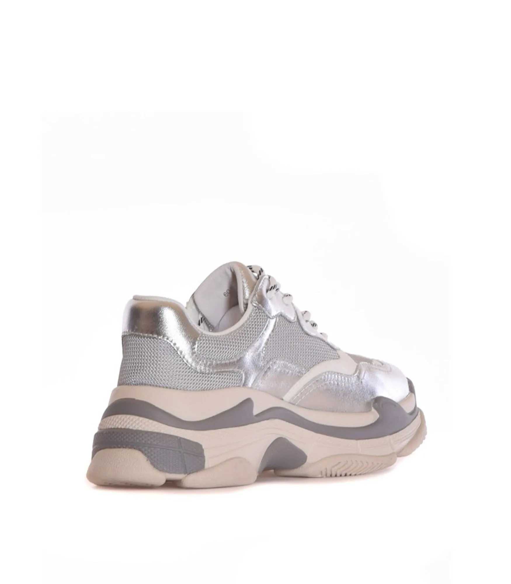 Sneaker Allacciata A Fondo Alto Pelle