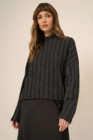 Stay With Me Brushed Rib Mock Neck Top