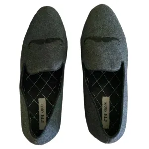 Steve Madden Chamberz Mustache Gray Slip On Upper Flannel Men’s Loafer Size 13