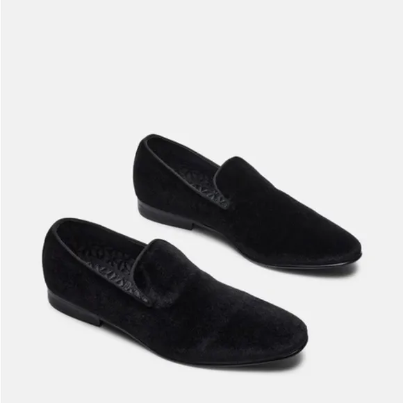 Steve Madden Men’s Laight Loafer Shoe Black Velvet Size 8