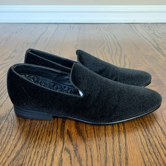 Steve Madden Men’s Laight Loafer Shoe Black Velvet Size 8
