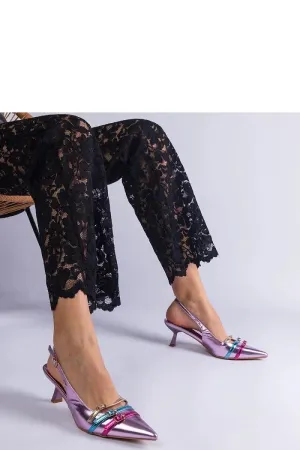 Stylish purple duckbill pumps