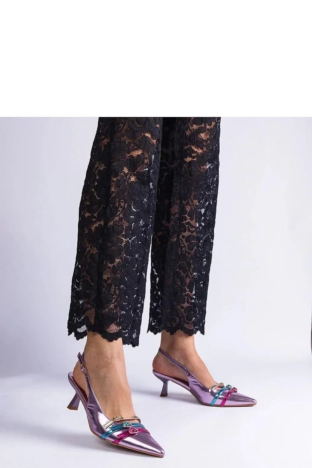 Stylish purple duckbill pumps