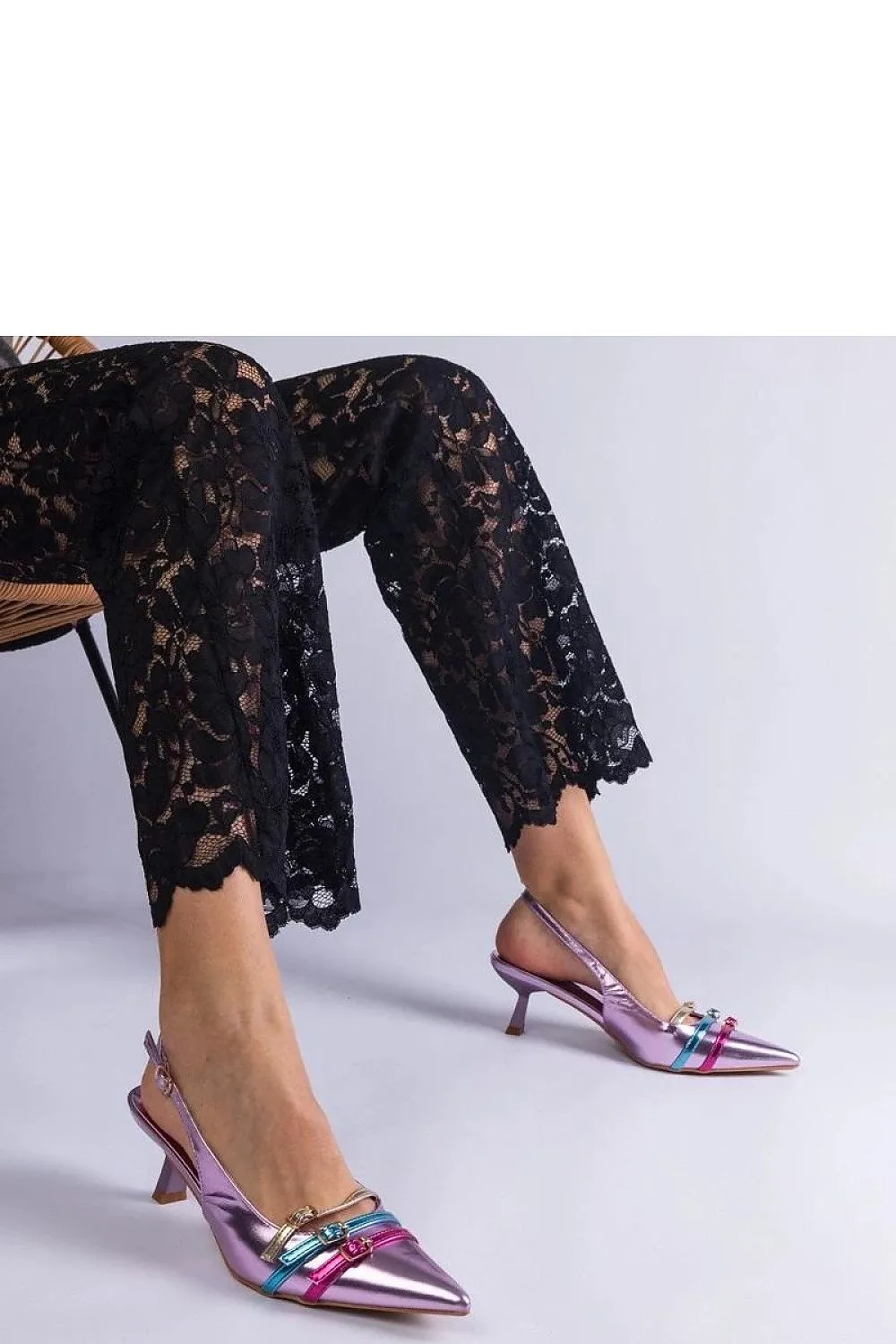 Stylish purple duckbill pumps