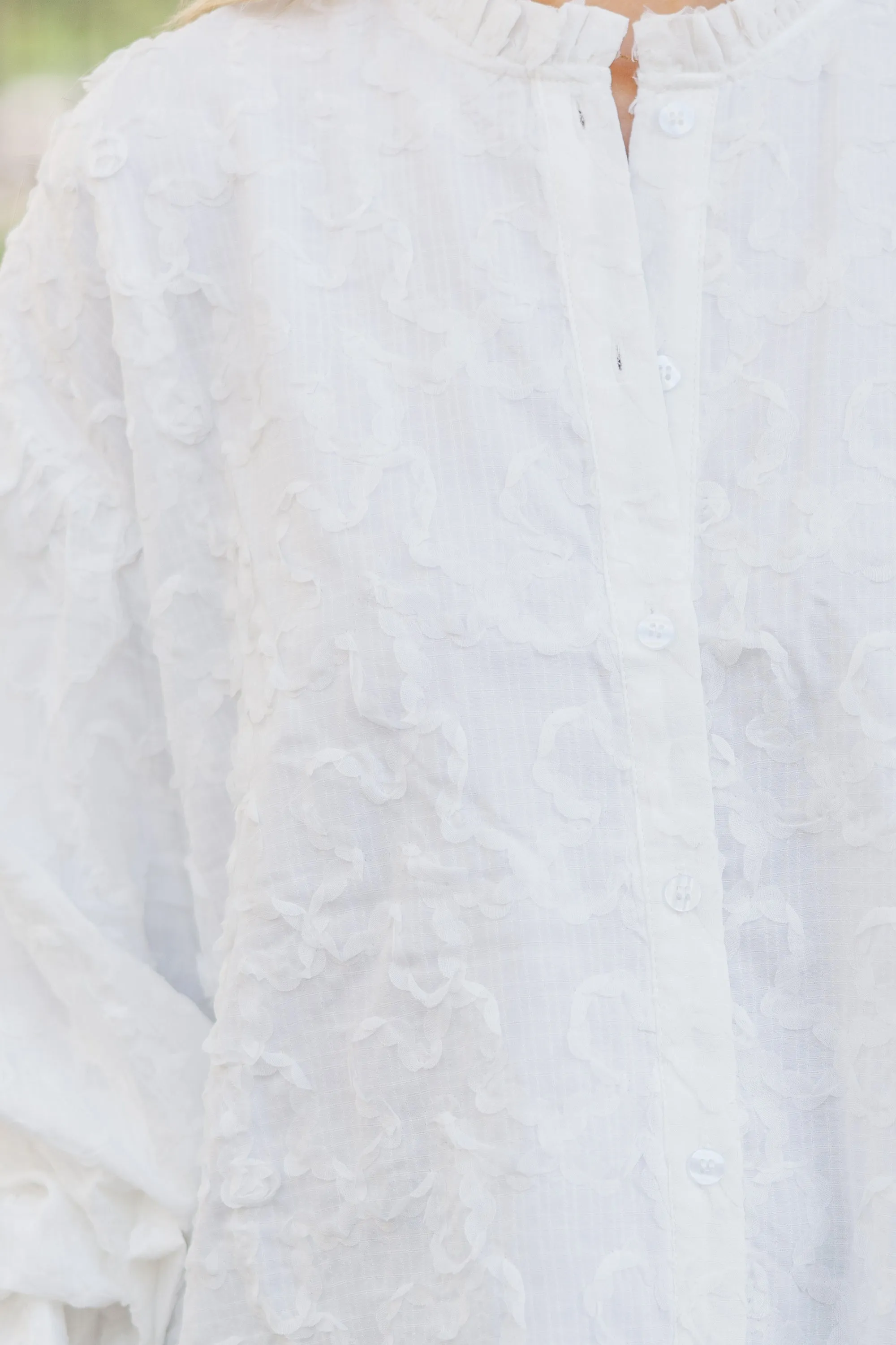 Take Your Turn Cream Textured Blouse