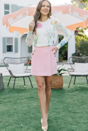 The Flaunt Pink Tweed Skirt