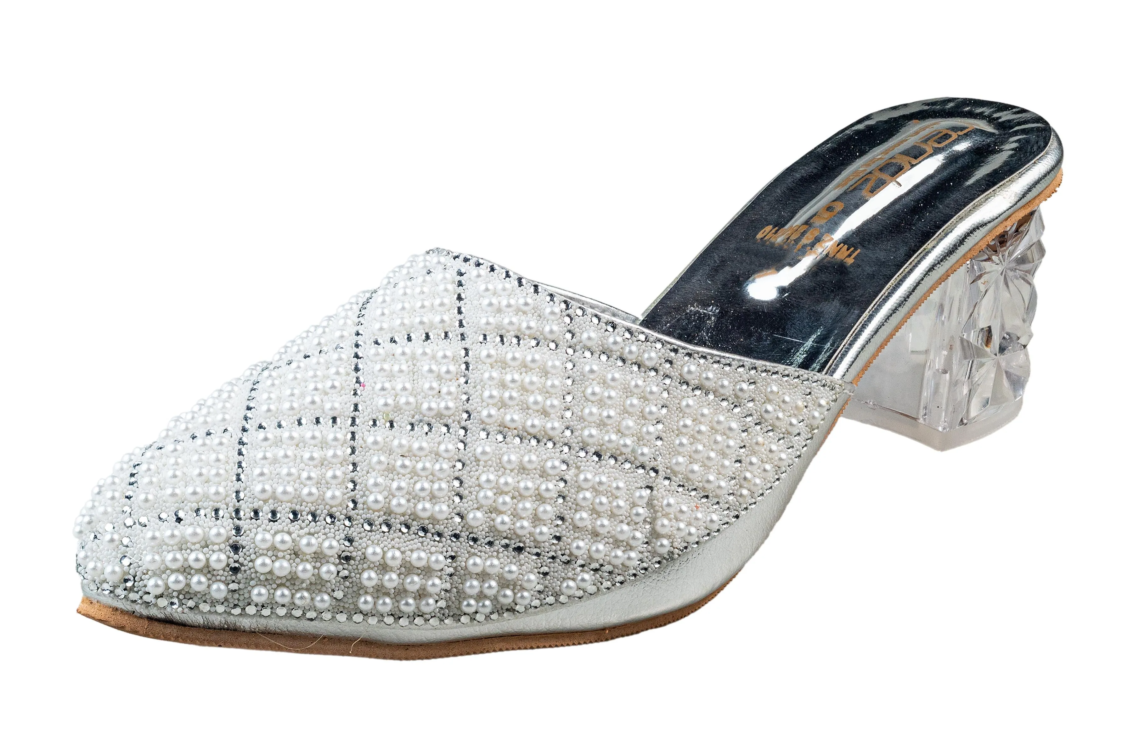 Trendz Silver / White Chappal for Women (Trnz S 250210)