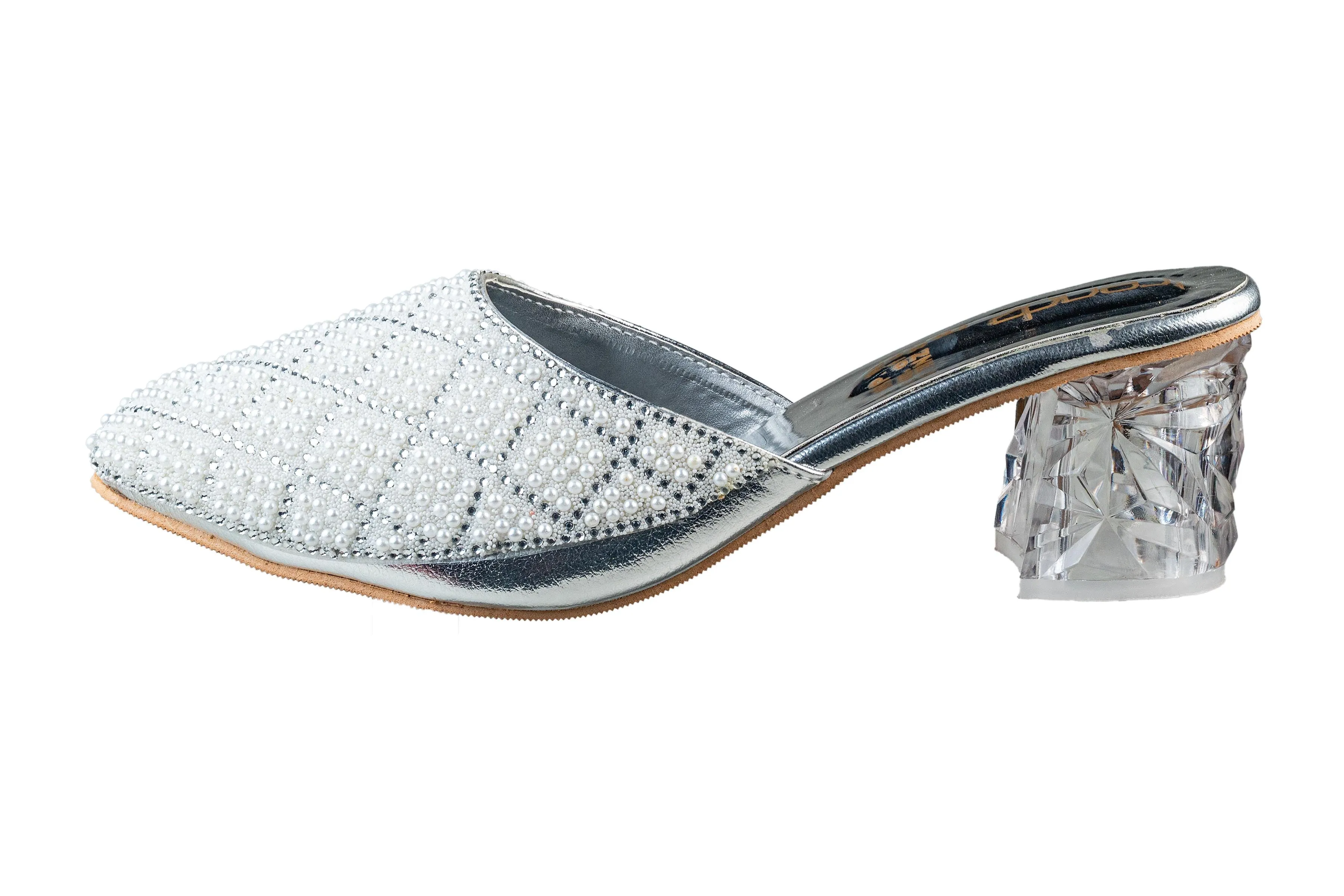 Trendz Silver / White Chappal for Women (Trnz S 250210)