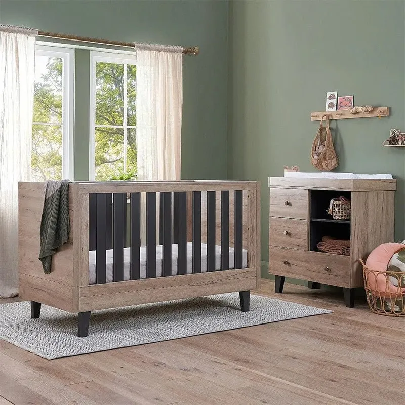TUTTI BAMBINI Como 2 Piece Room Set - Distressed Oak / Slate Grey