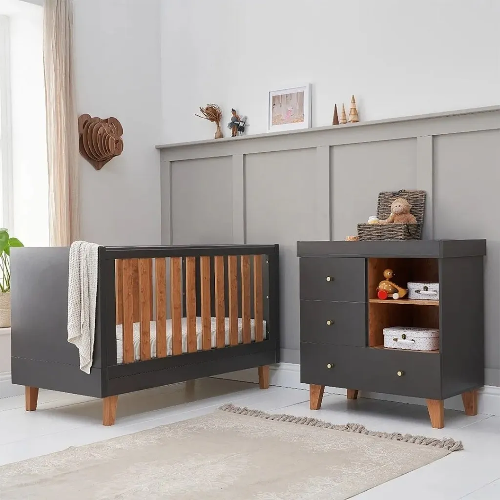 TUTTI BAMBINI Como 2 Piece Room Set - Slate Grey / Rosewood