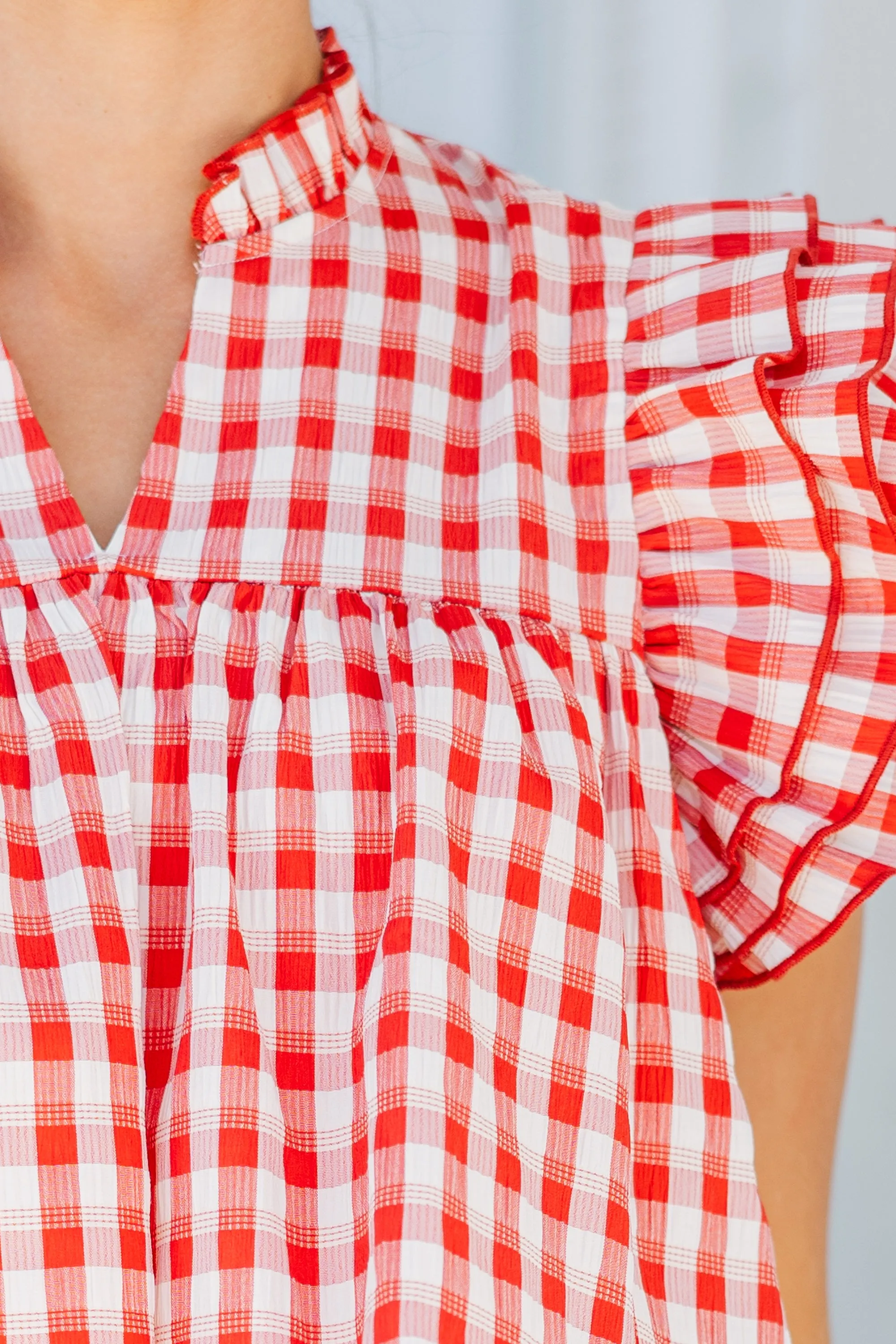 Up Front Red Gingham Dress