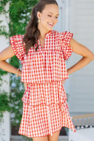Up Front Red Gingham Dress