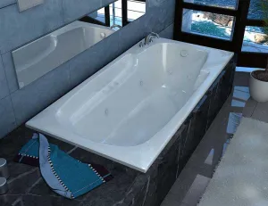 Venzi Aesis 42 x 72 Rectangular Air & Whirlpool Jetted Bathtub with Left Drain By Atlantis