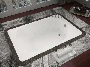Venzi Aqui 48 x 78 Rectangular Whirlpool Jetted Bathtub with Center Drain By Atlantis