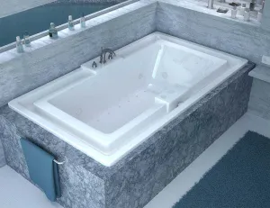Venzi Celio 46 x 78 Endless Flow Air & Whirlpool Jetted Bathtub with Center Drain By Atlantis