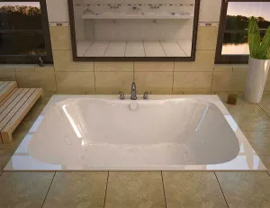 Venzi Grand Tour Flora 48 x 60 Rectangular Air & Whirlpool Jetted Bathtub with Center Drain By Atlantis