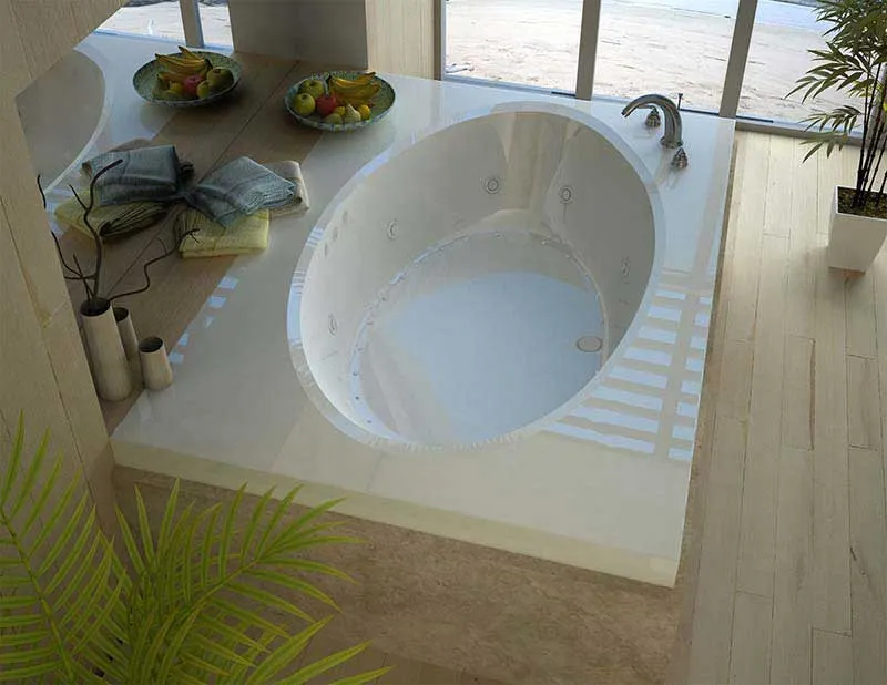 Venzi Grand Tour Viola 42 x 72 Rectangular Air & Whirlpool Jetted Bathtub with Center Drain By Atlantis
