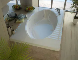 Venzi Grand Tour Viola 42 x 72 Rectangular Air & Whirlpool Jetted Bathtub with Center Drain By Atlantis