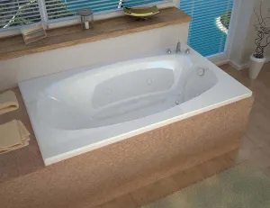Venzi Talia 36 x 72 Rectangular Whirlpool Jetted Bathtub with Left Drain By Atlantis