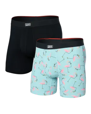Vibe Xtra (2 Pack) Soft Comfort Boxer Brief - Drinko Flamingo/Black