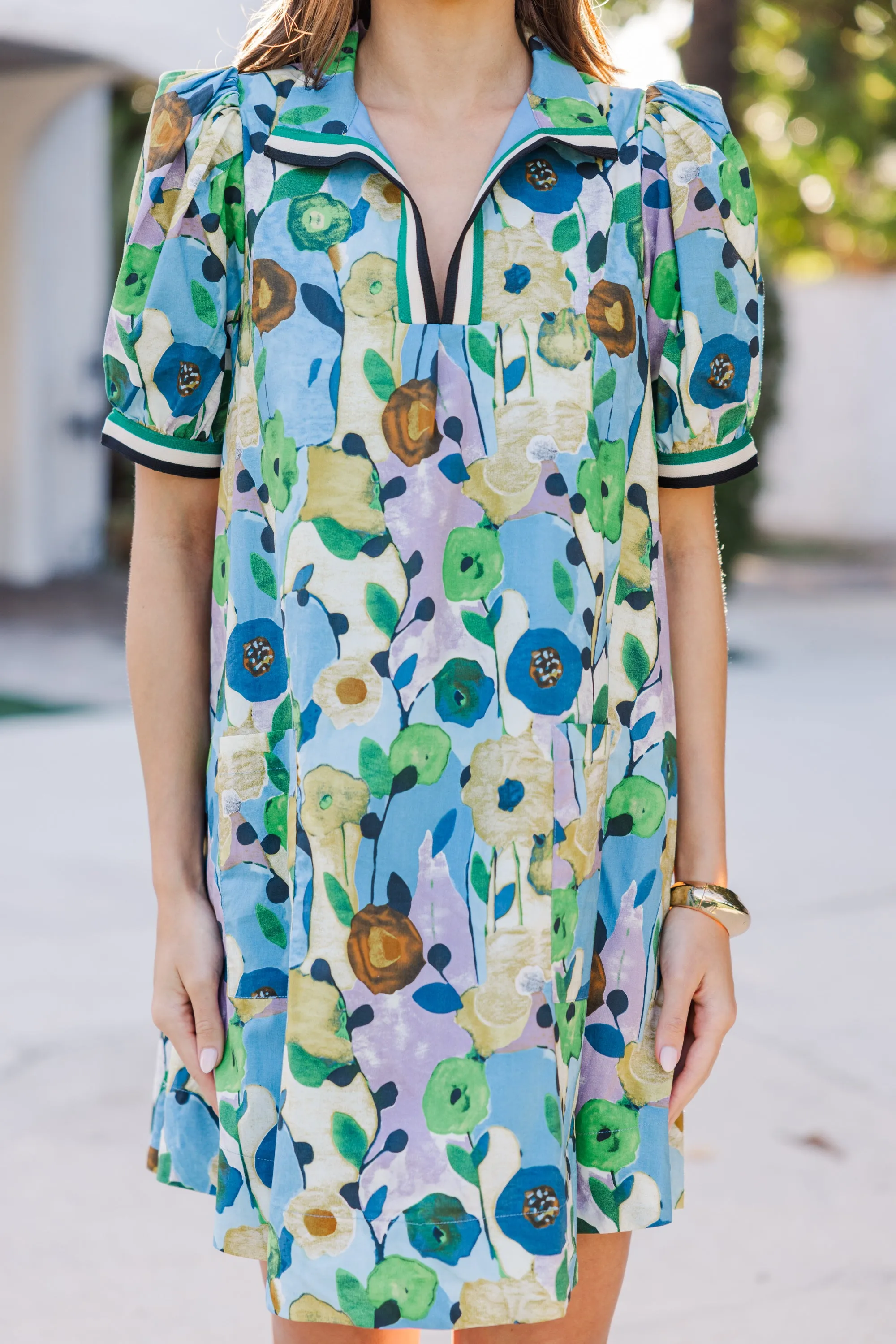 Way Back When Blue Floral Dress