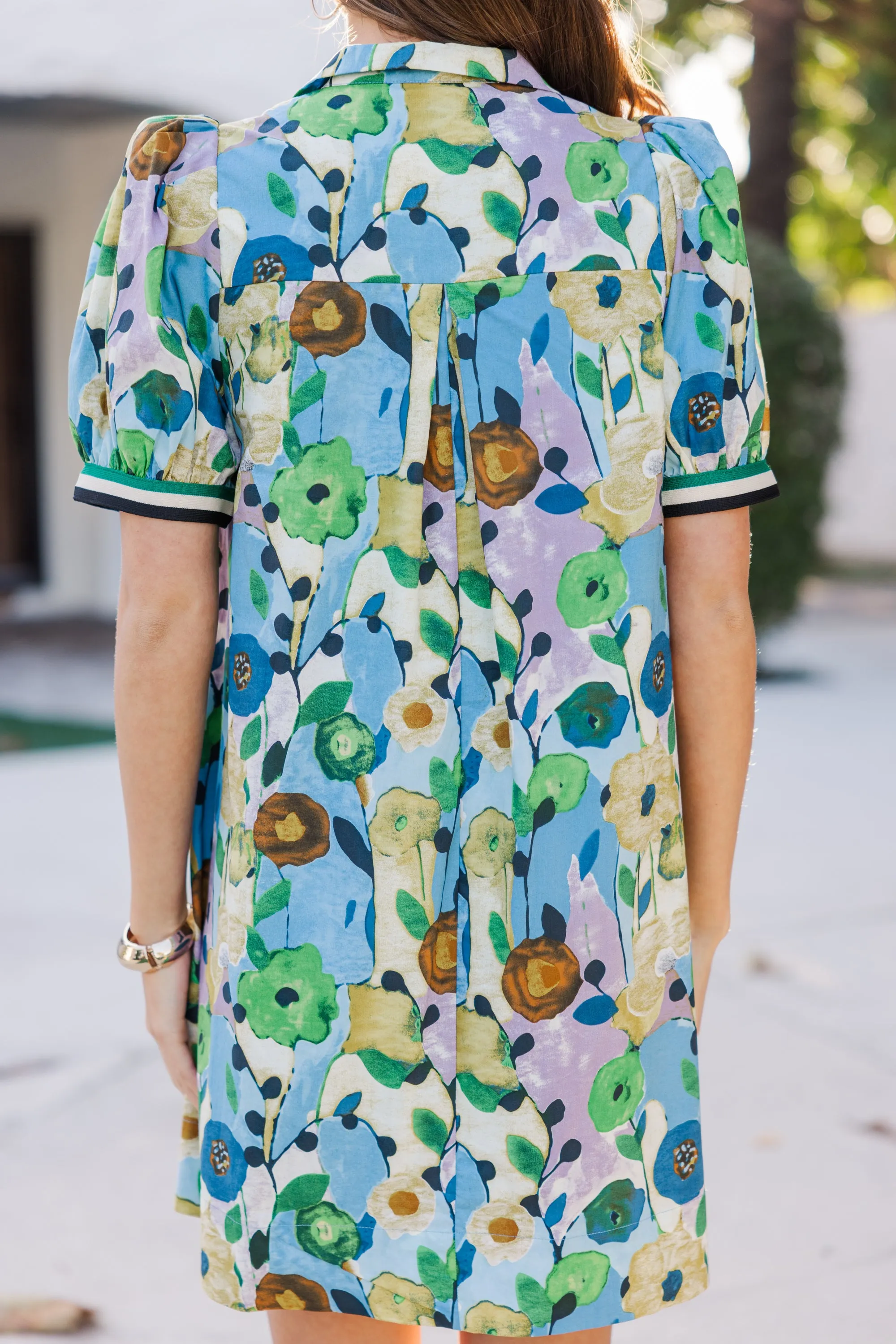 Way Back When Blue Floral Dress
