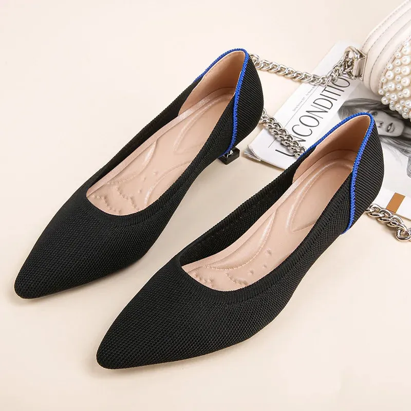 Women's high heels shoes  2025 new spring  / autumn / fashion beautiful breathable sweat absorbing comfortable shallow mouth p